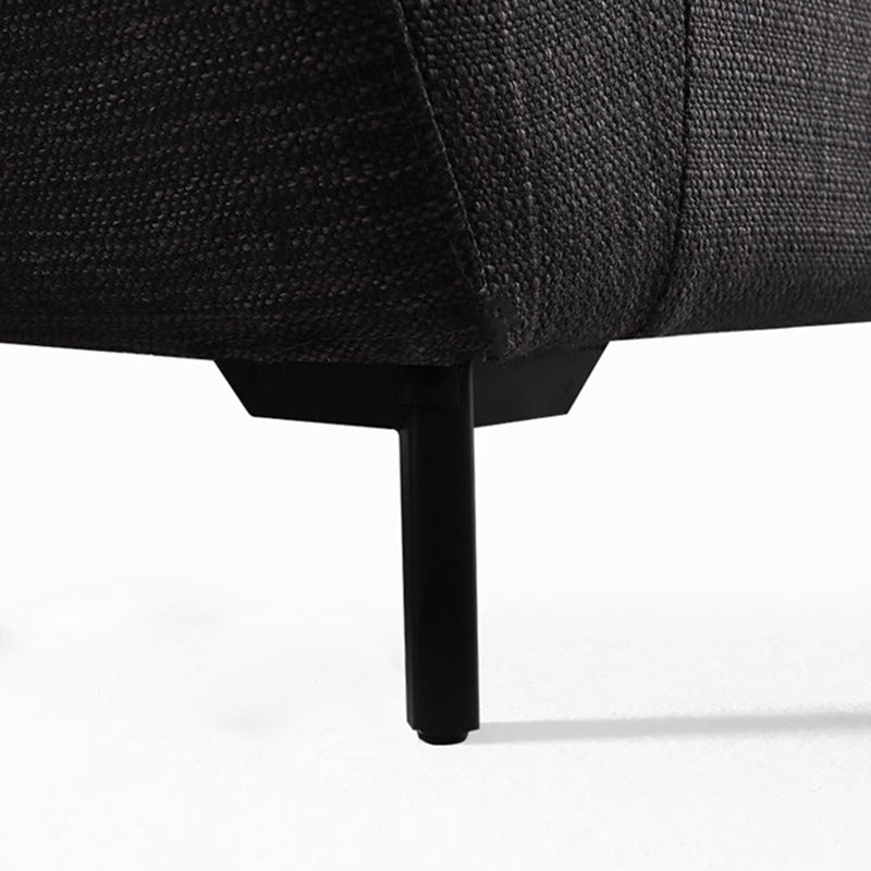 66" Wide Modern Sectional Sofa Square Arm Grey Tufted Sectional