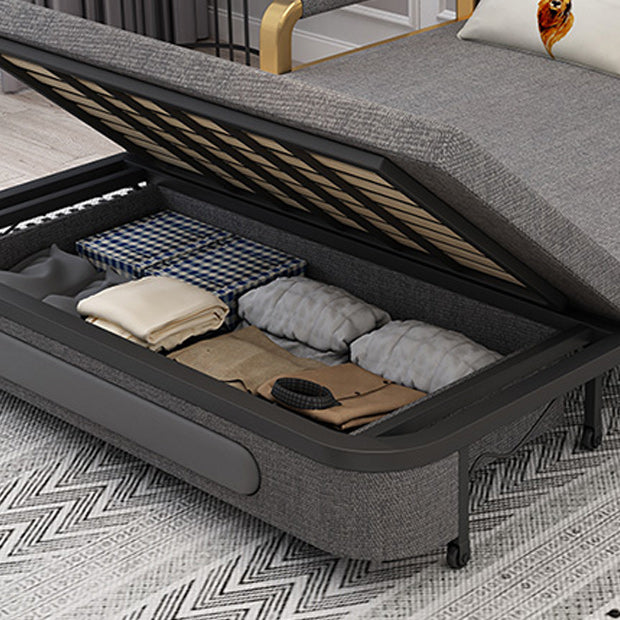 33.46"H Modern Cotton Blend Square Arm Sofa Bed for Living Room