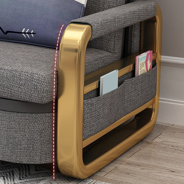 33.46"H Modern Cotton Blend Square Arm Sofa Bed for Living Room