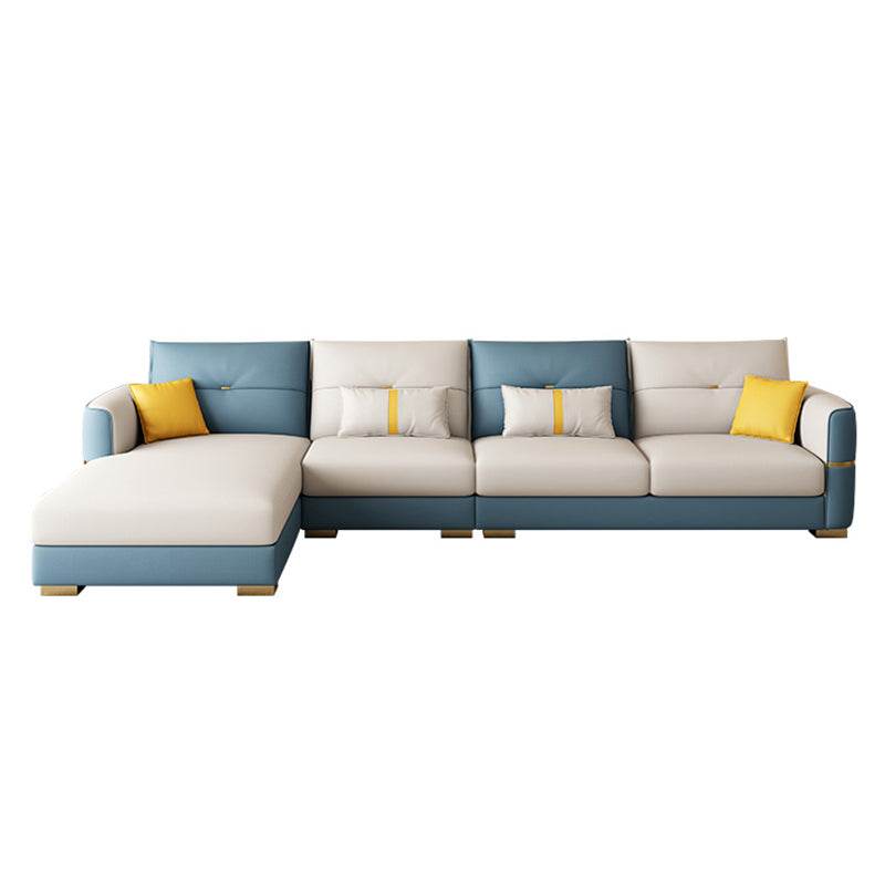 Sqaure Arm Tufted Back Sectional Luxurious 4-seat Sectional Sofa