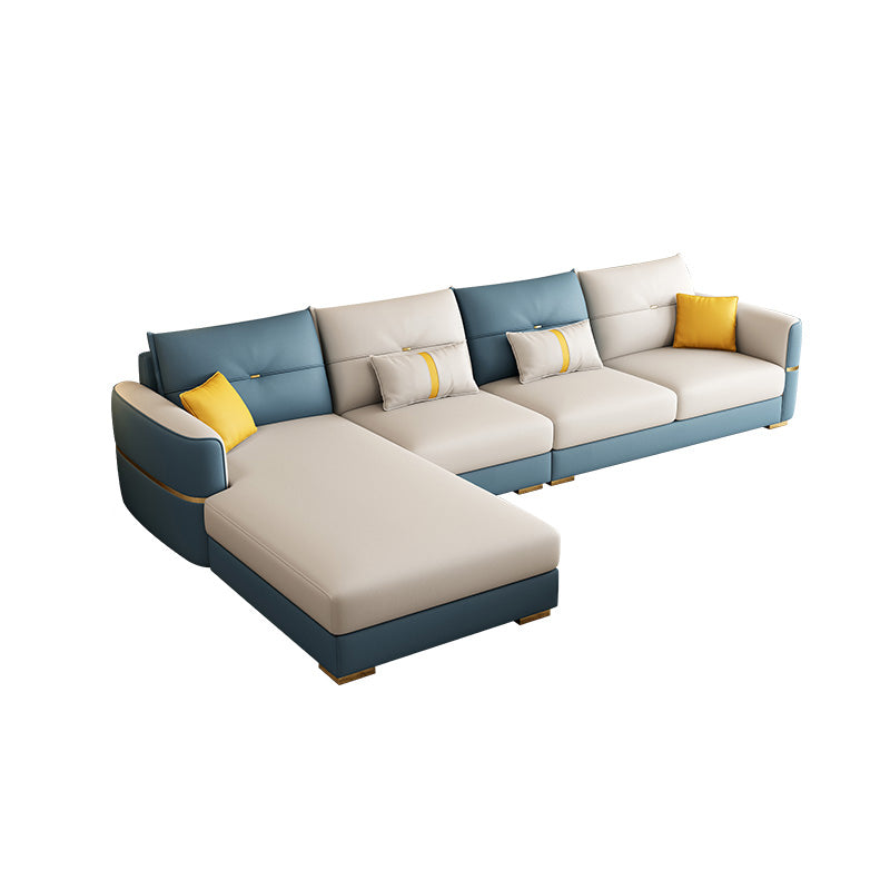 Sqaure Arm Tufted Back Sectional Luxurious 4-seat Sectional Sofa