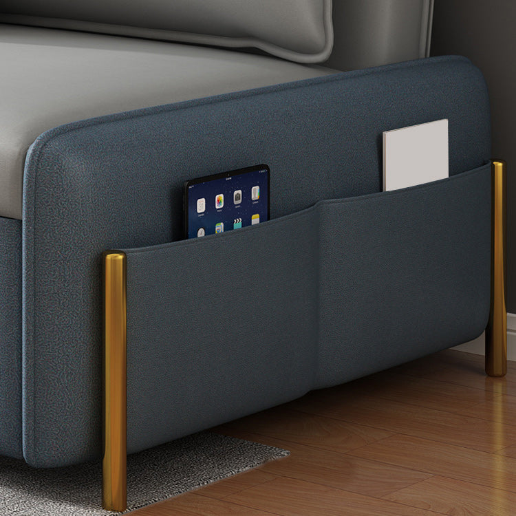 Contemporary Style Faux Leather Armless Sofa Bed for Apartment Use