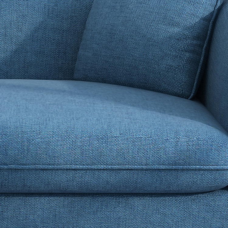 Contemporary 27.55" H Cotton Blend Square Arm Sofa with Pillows