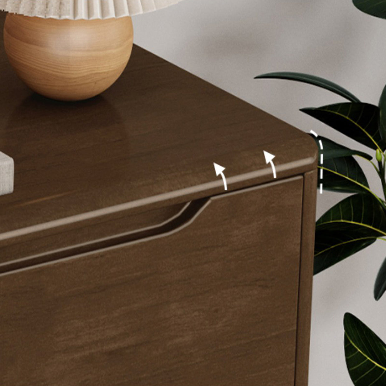 Espresso Solid Wood Accent Chest Mid-Century Modern Storage Cabinet with Drawers
