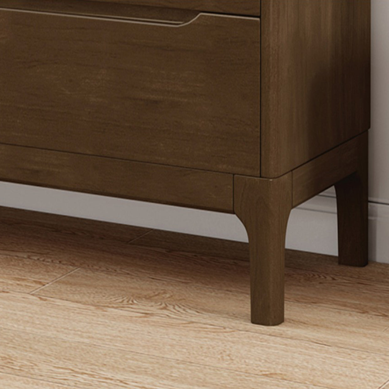 Espresso Solid Wood Accent Chest Mid-Century Modern Storage Cabinet with Drawers