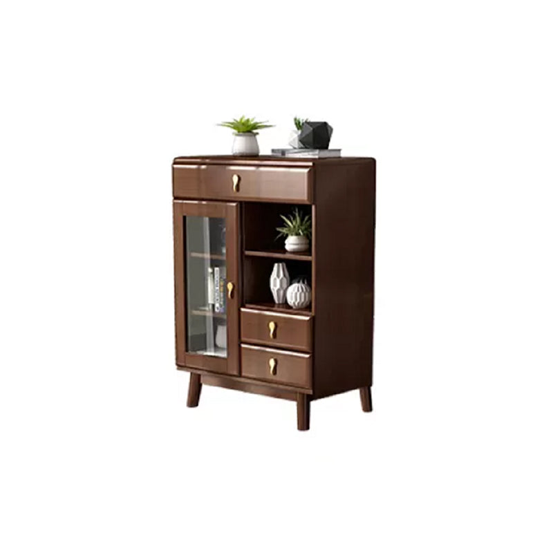 3 - Drawer Rubberwood Accent Cabinet 43.3" Tall 1 - Door Chest