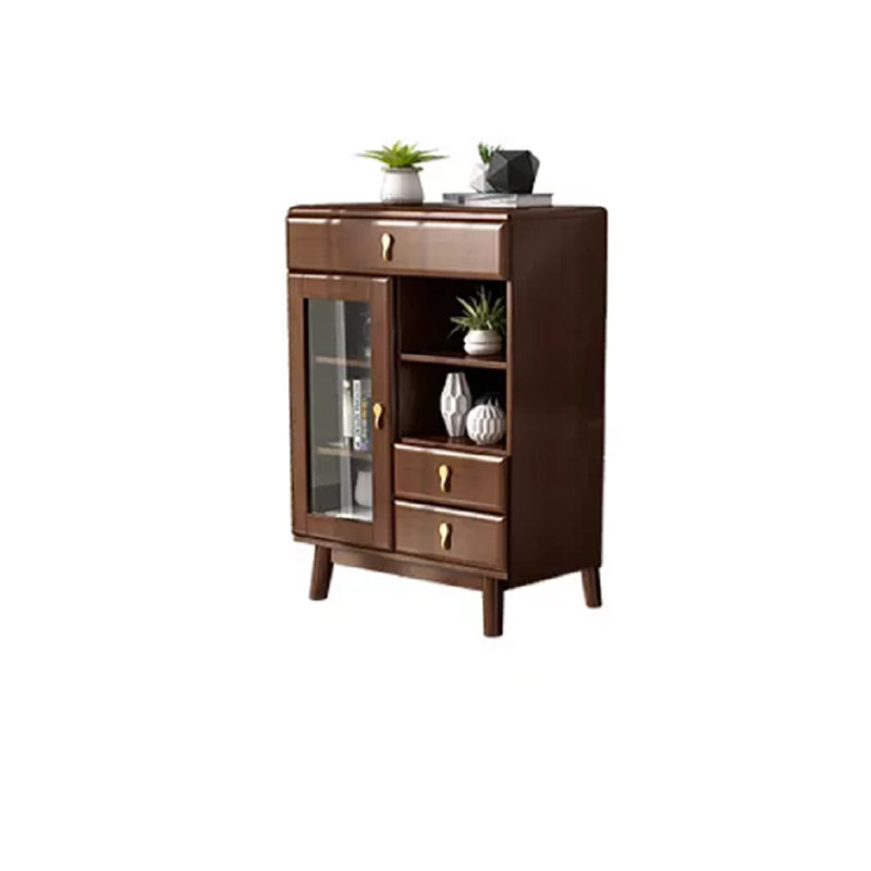 3 - Drawer Rubberwood Accent Cabinet 43.3" Tall 1 - Door Chest