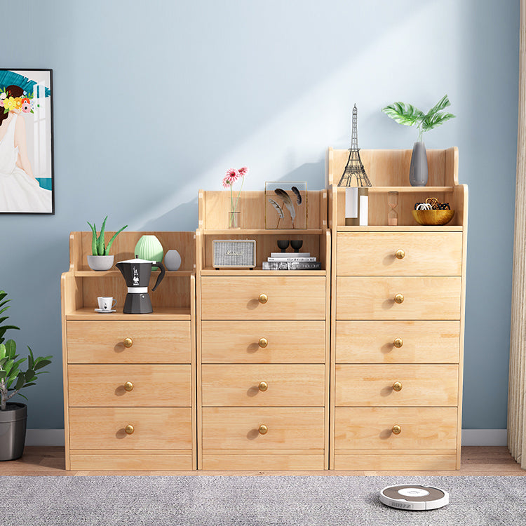 22-In Wide Solid Wood Accent Chest Mid Century 1 - Shelf Cabinet with Drawers