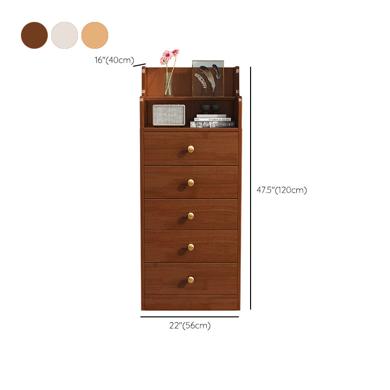 22-In Wide Solid Wood Accent Chest Mid Century 1 - Shelf Cabinet with Drawers