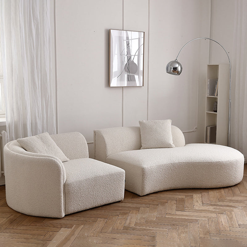Fabric Scandinavian Curved Sectional 27.55" High Sectional Sofa