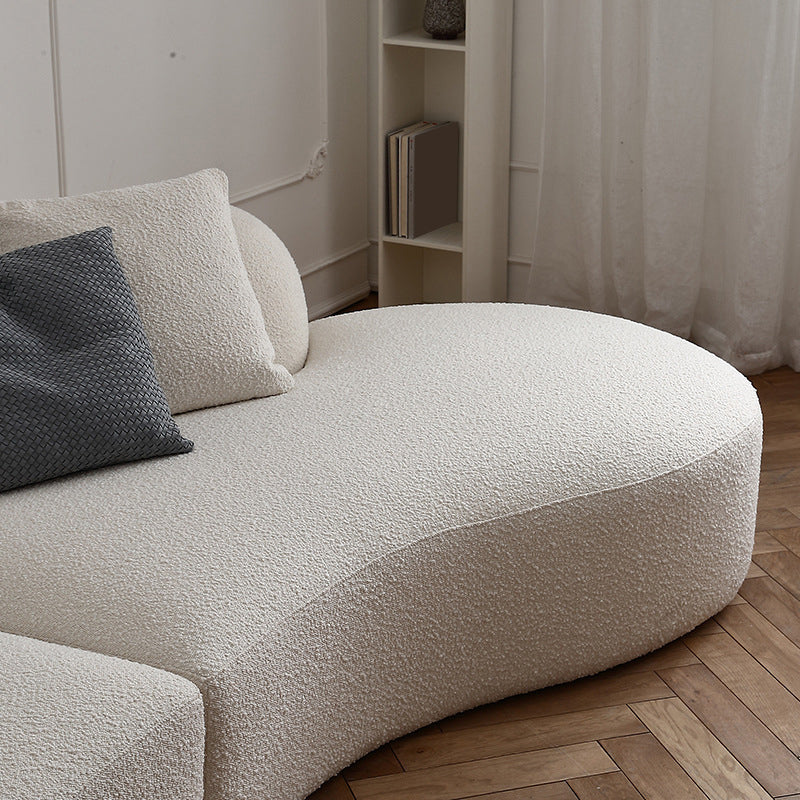Fabric Scandinavian Curved Sectional 27.55" High Sectional Sofa