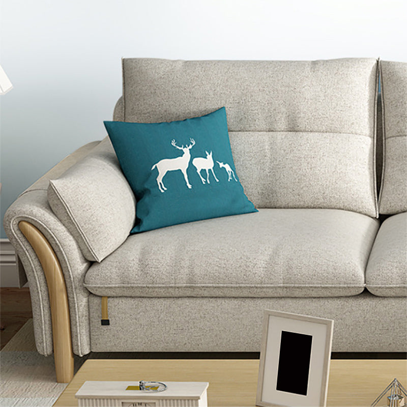 3-seater Fabric Sectional Sofa Slipcovered Sectional with Storage