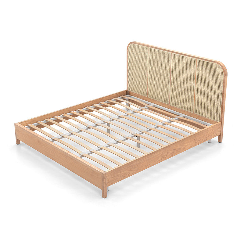 Wicker & Rattan Standard Bed Tropical Bed Frame With Custom Gold Legs