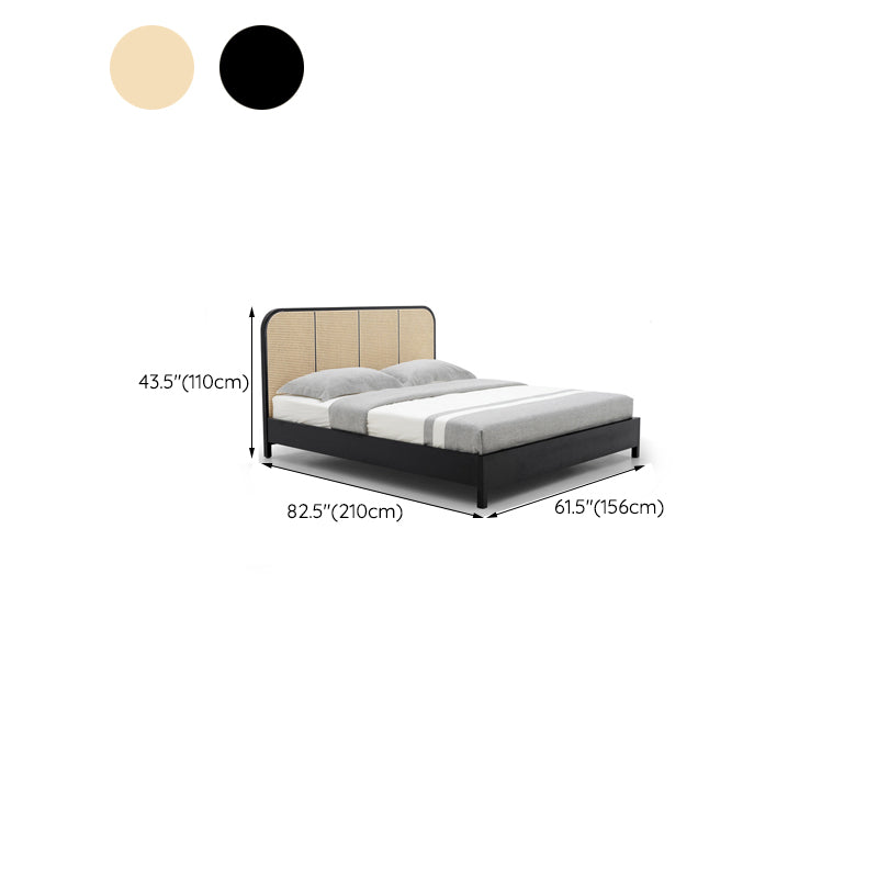 Wicker & Rattan Standard Bed Tropical Bed Frame With Custom Gold Legs