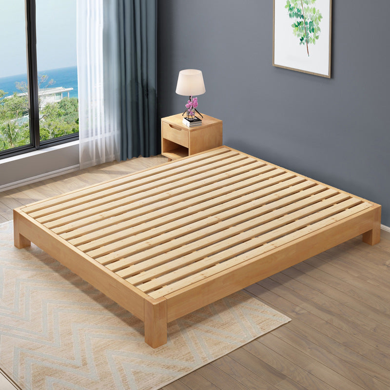 Mid-Century Modern Platform Bed Frame Solid Wood Platform Bed Natural