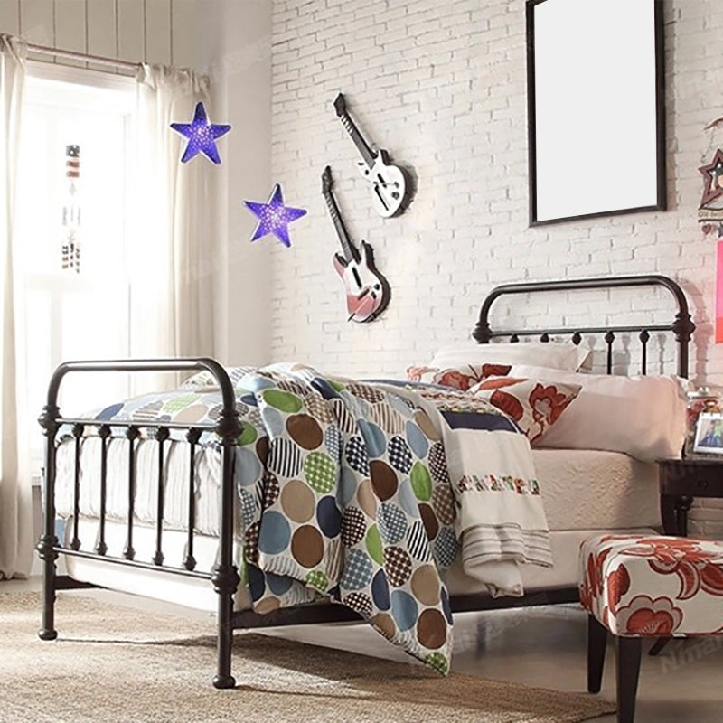 Industrial Open-Frame Bed Metal Slat Bed With Custom Gold Legs