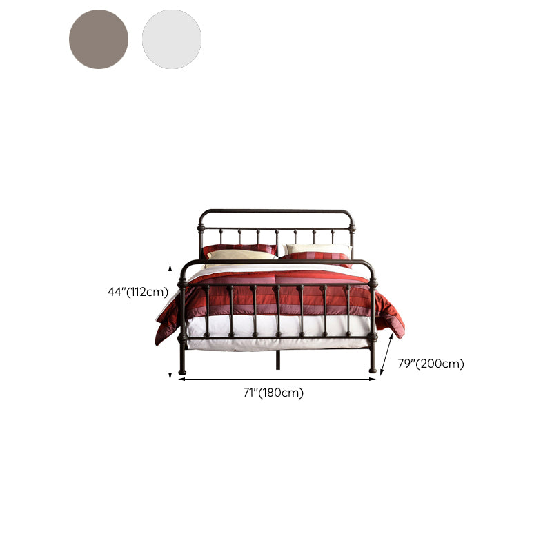 Industrial Open-Frame Bed Metal Slat Bed With Custom Gold Legs