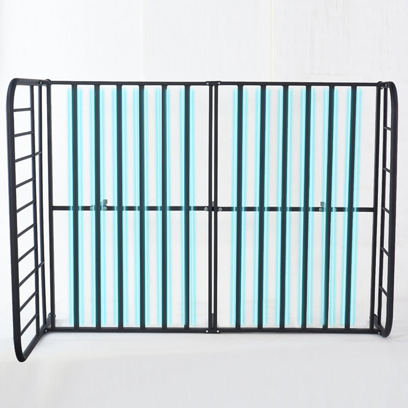 Black and White Open-Frame Bed Industrial Spindle Slat Bed With Custom Gold Legs