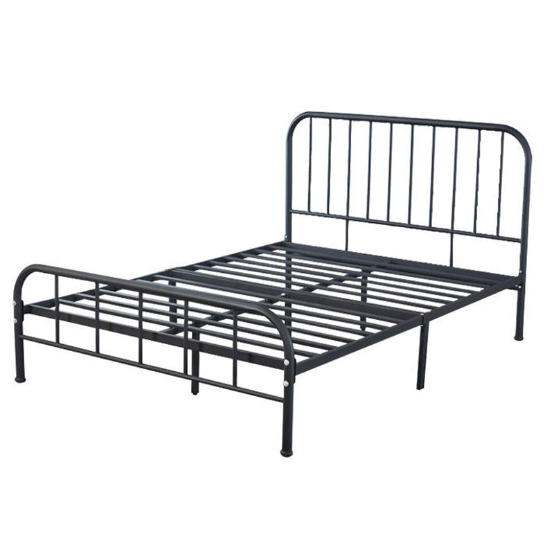 Black and White Open-Frame Bed Industrial Spindle Slat Bed With Custom Gold Legs