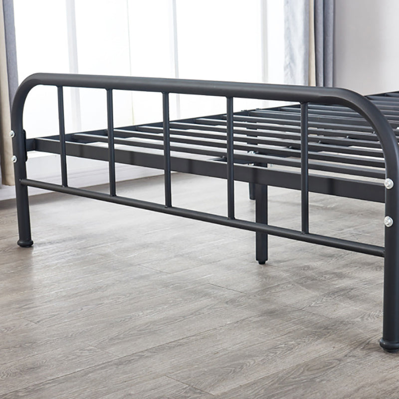 Black and White Open-Frame Bed Industrial Spindle Slat Bed With Custom Gold Legs