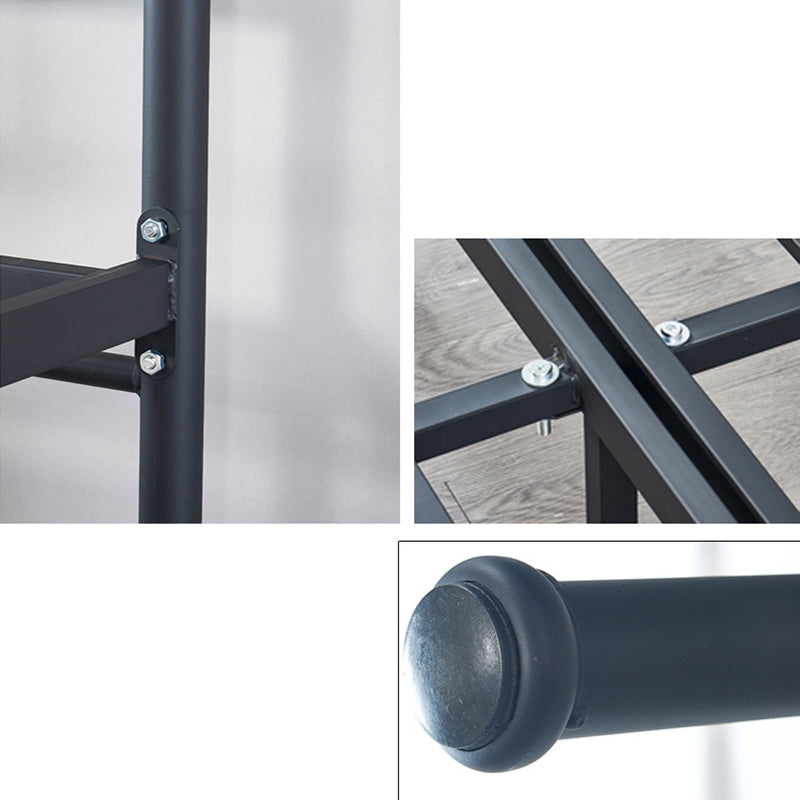 Black and White Open-Frame Bed Industrial Spindle Slat Bed With Custom Gold Legs