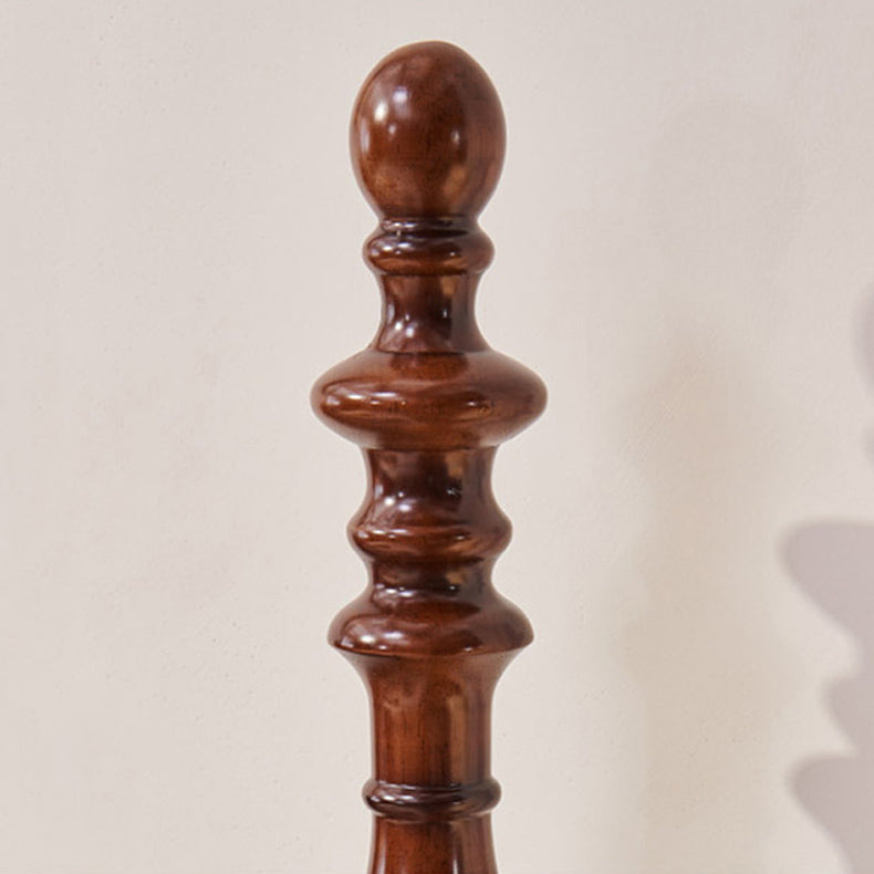 French Country Espresso Four Poster Bed Walnut Poster Bed with Headboard