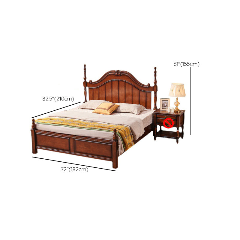 French Country Espresso Four Poster Bed Walnut Poster Bed with Headboard