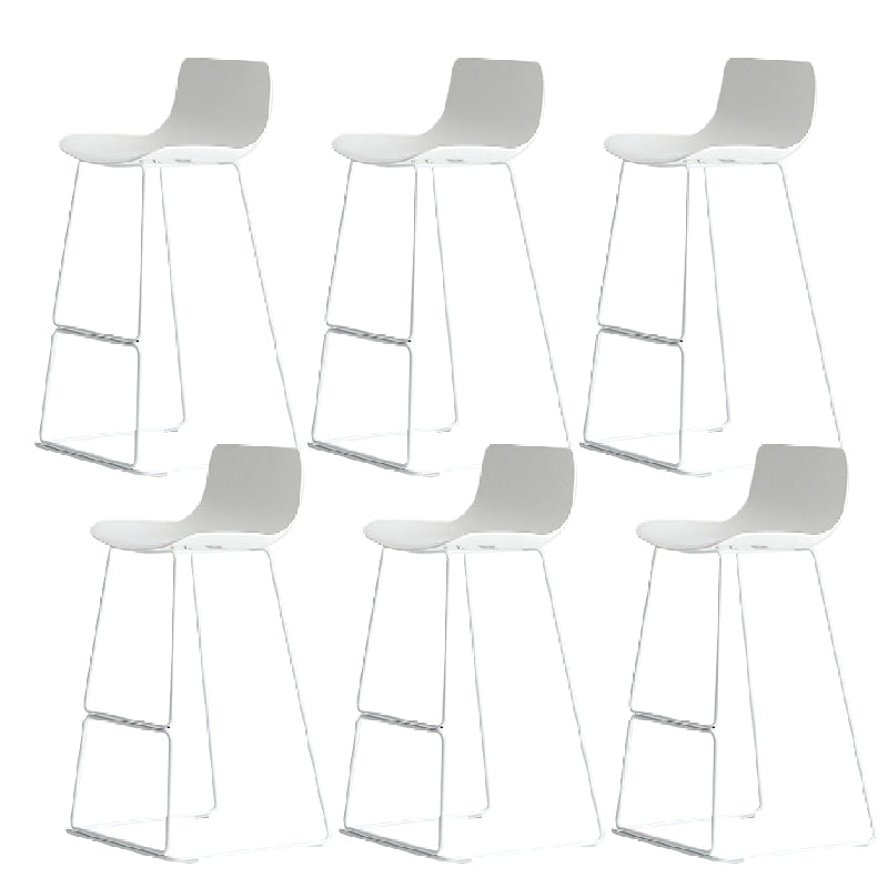 Nordic Backrest Counter Stool with Metal Base Plastic Armless Cafe Bar Stool