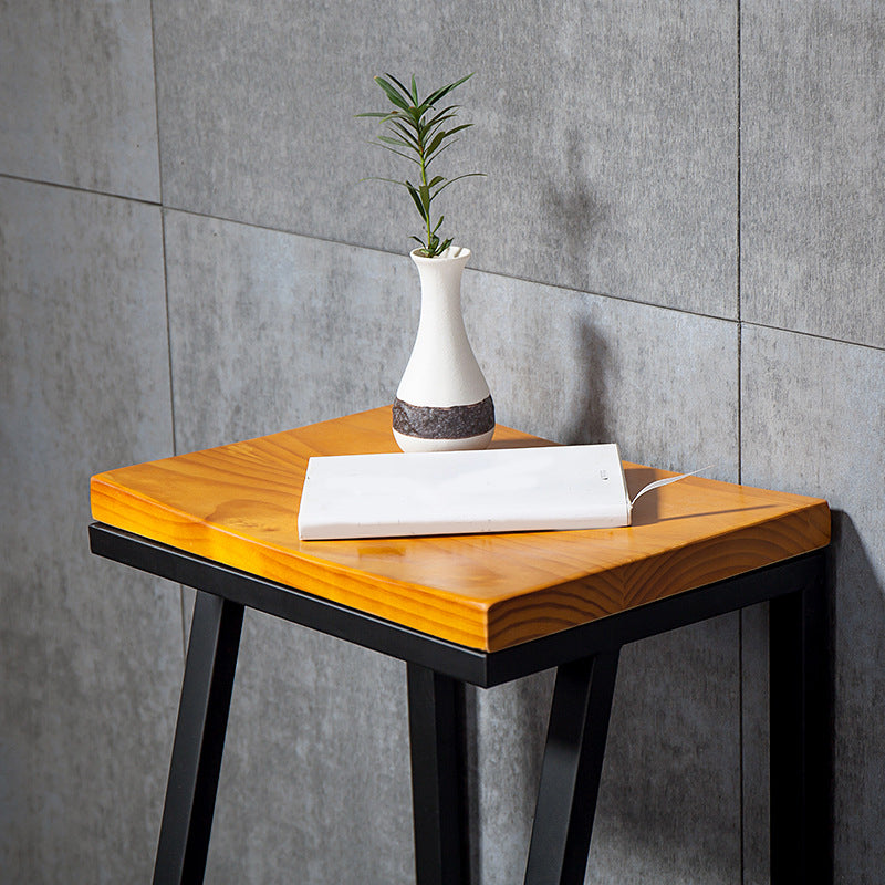 Contemporary Metal Counter Stool Wood Seat Bar Stool for Living Room
