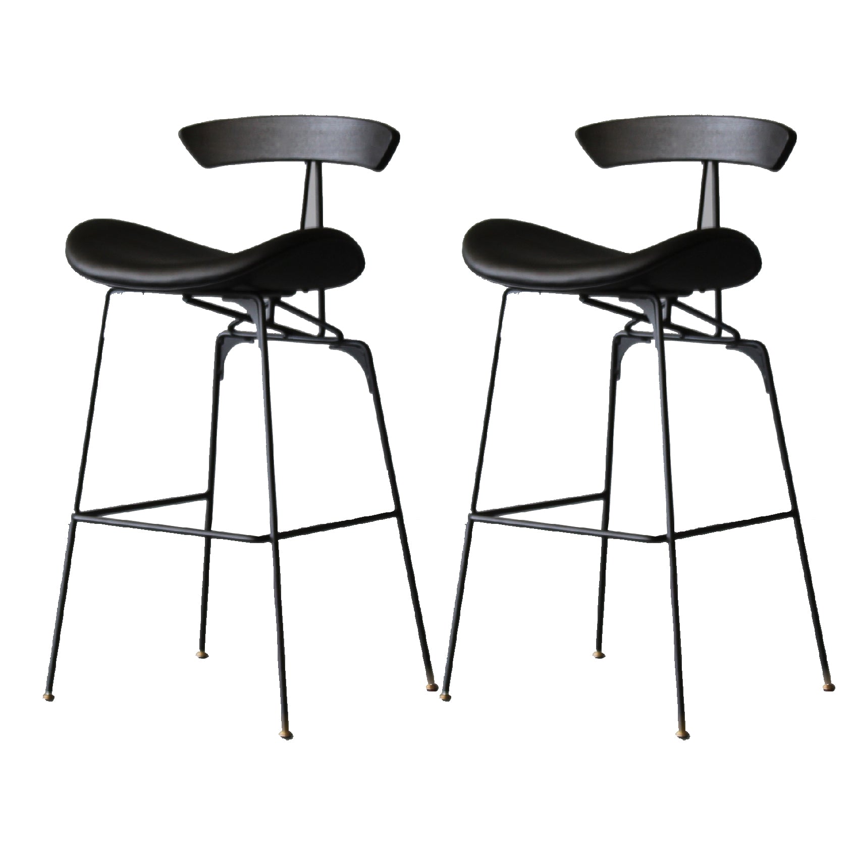 Contemporary Armless Counter Stool Faux Leather Low Back Bar Stool for Indoor
