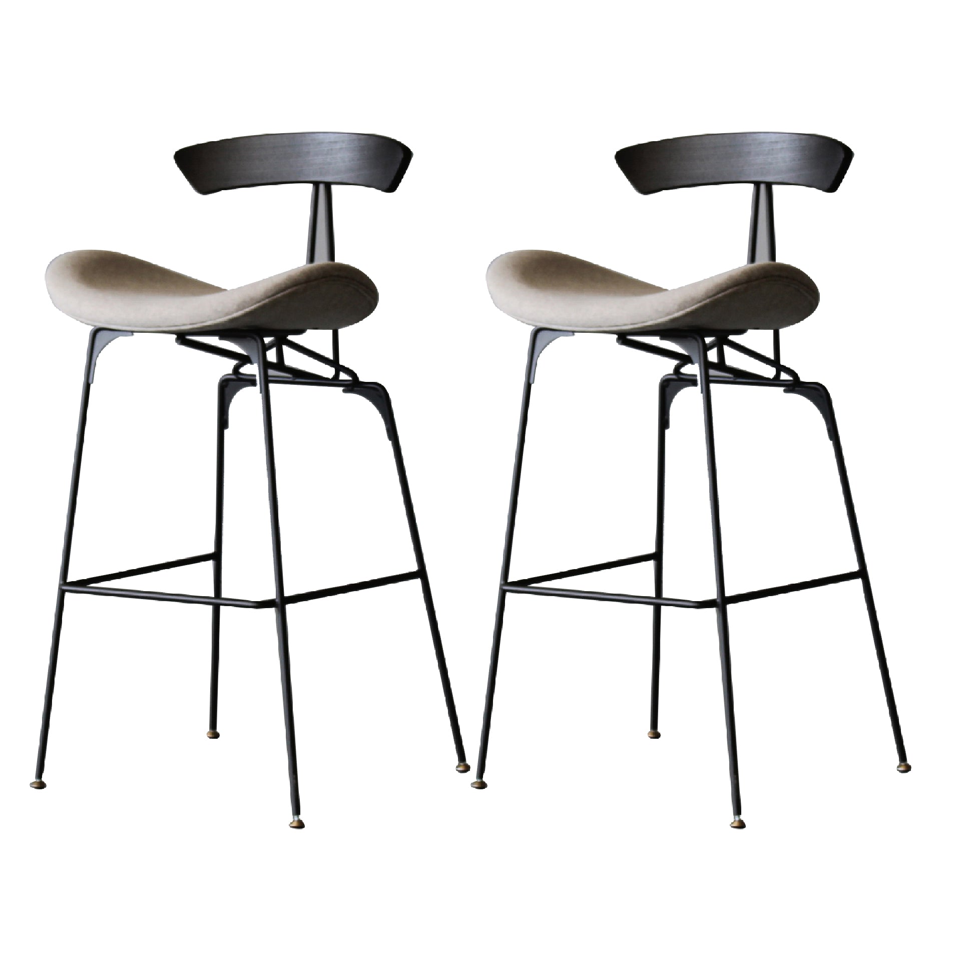 Contemporary Armless Counter Stool Faux Leather Low Back Bar Stool for Indoor