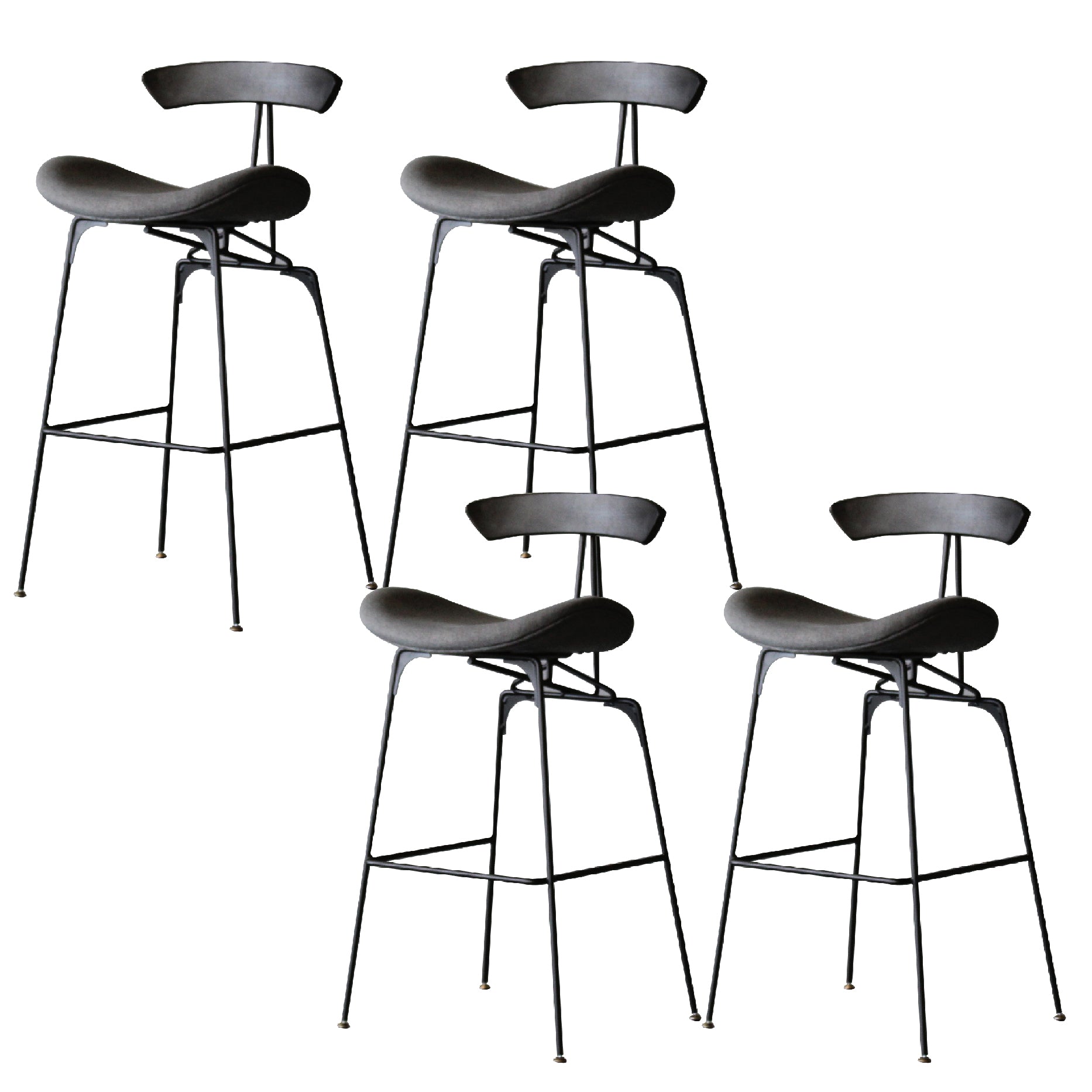 Contemporary Armless Counter Stool Faux Leather Low Back Bar Stool for Indoor
