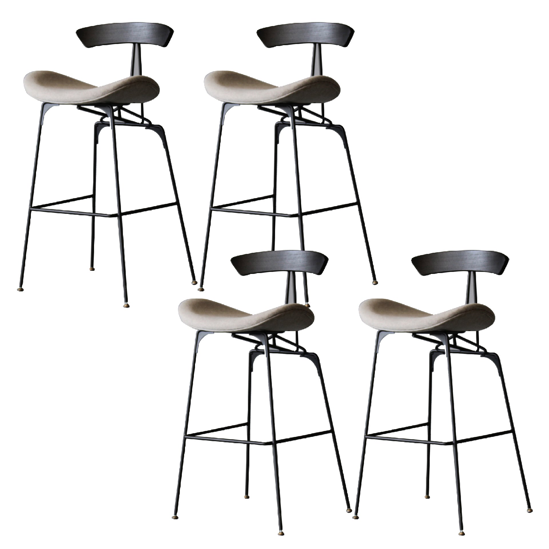 Contemporary Armless Counter Stool Faux Leather Low Back Bar Stool for Indoor