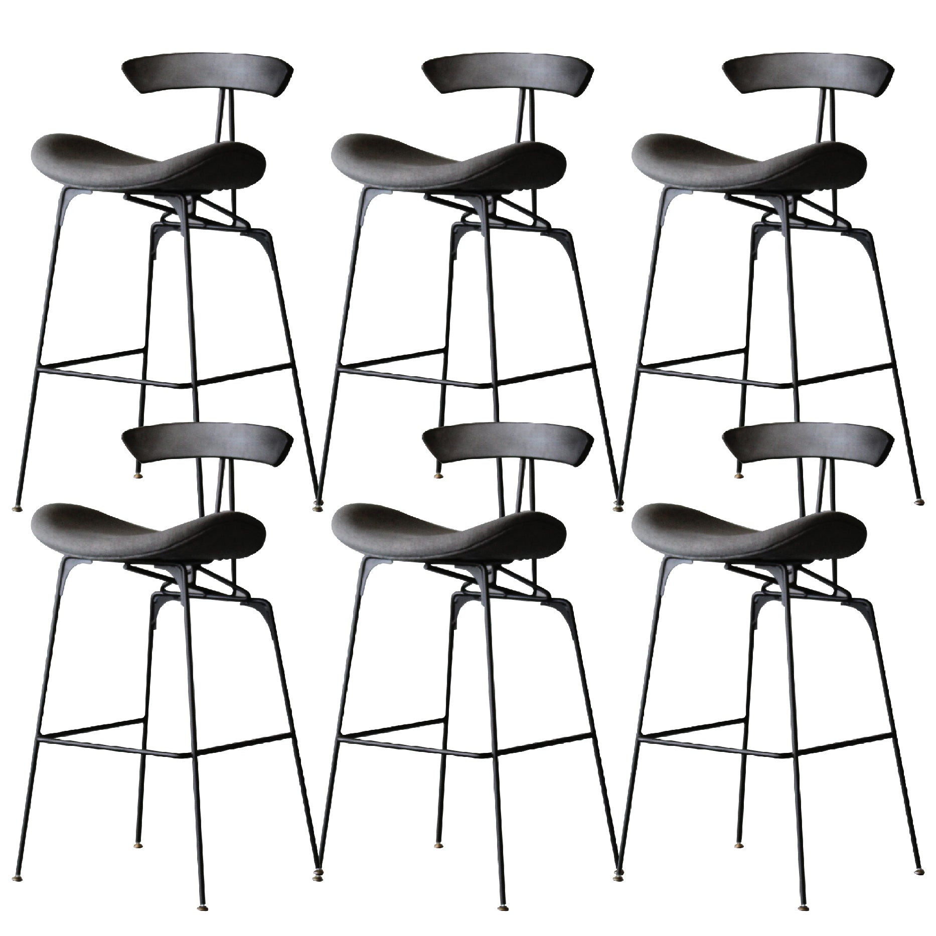 Contemporary Armless Counter Stool Faux Leather Low Back Bar Stool for Indoor