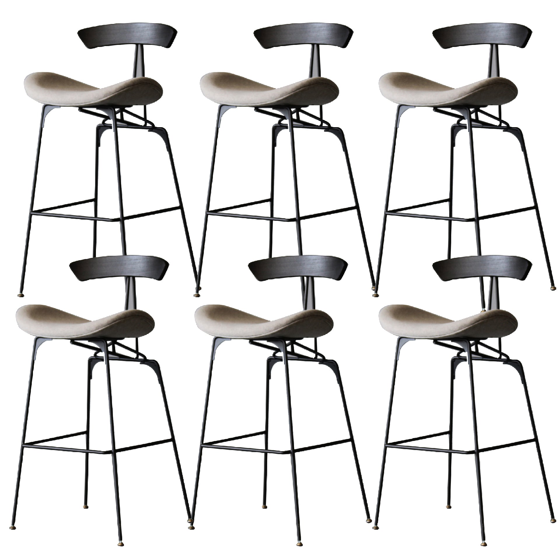 Contemporary Armless Counter Stool Faux Leather Low Back Bar Stool for Indoor