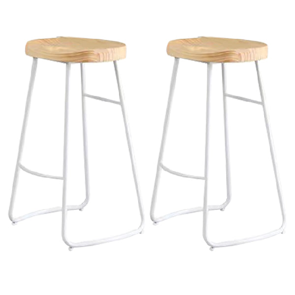 Solid Wood Counter Stool Contemporary Armless Stool for Living Room