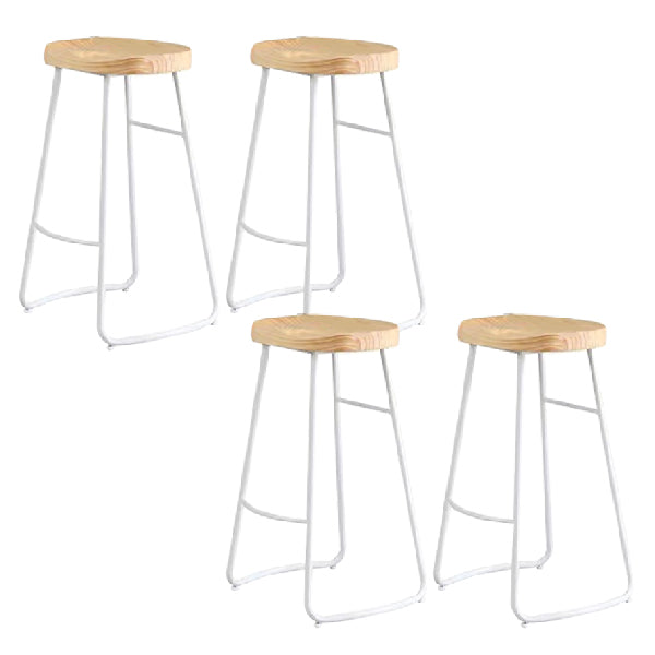 Solid Wood Counter Stool Contemporary Armless Stool for Living Room