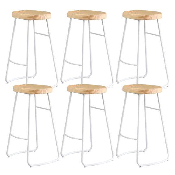 Solid Wood Counter Stool Contemporary Armless Stool for Living Room
