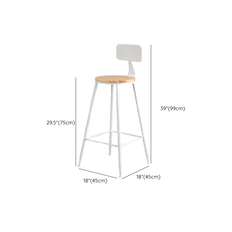 Solid Wood Counter Stool Contemporary Armless Stool for Living Room