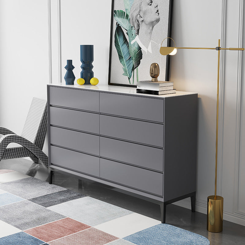 Contemporary Storage Chest Stone Bedroom Chest with Black Legs