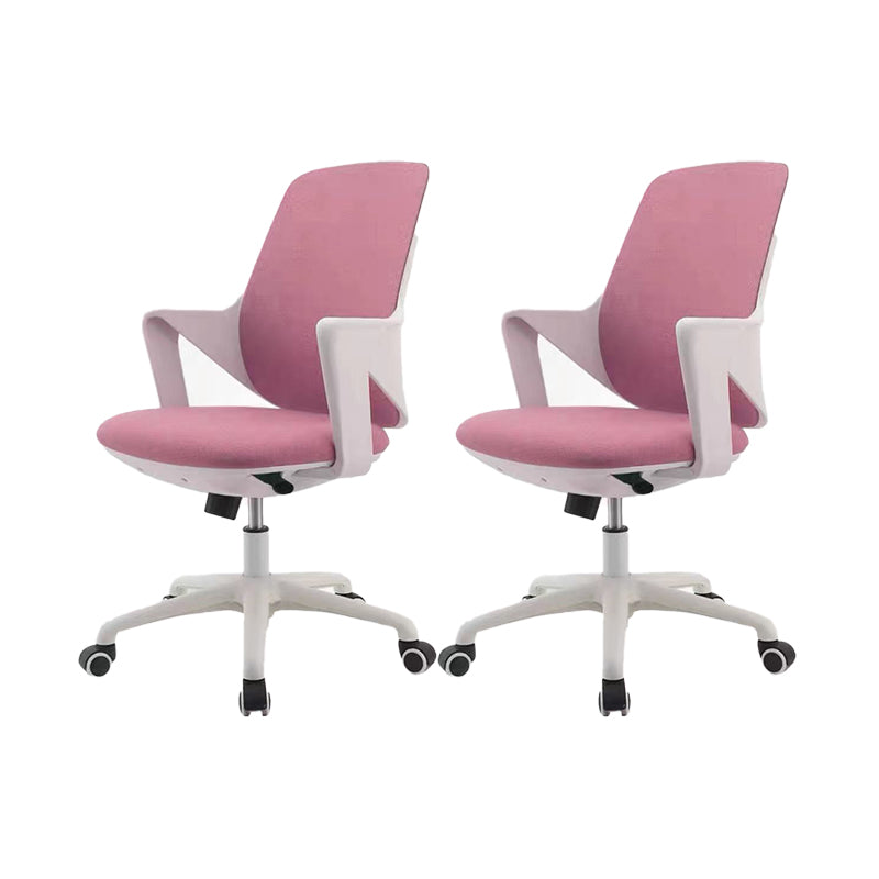 Modern Desk Chair Fabric Computer Chair Mid-Back Chair with Wheels
