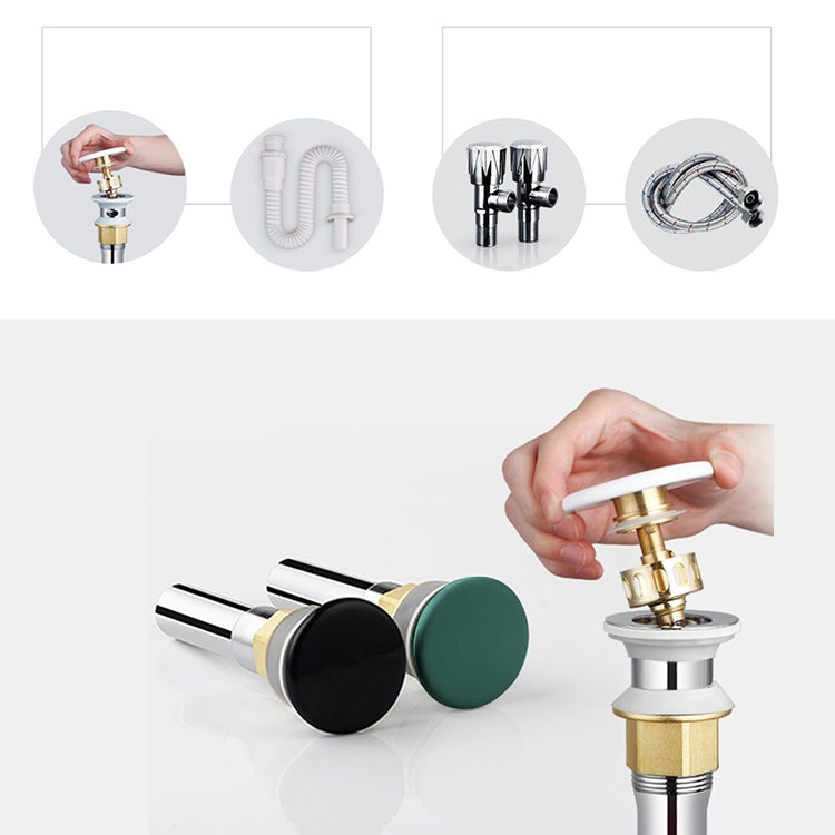 Modern Bathroom Sink Porcelain Pop-Up Drain Oval-Shape Vessel Lavatory Sink