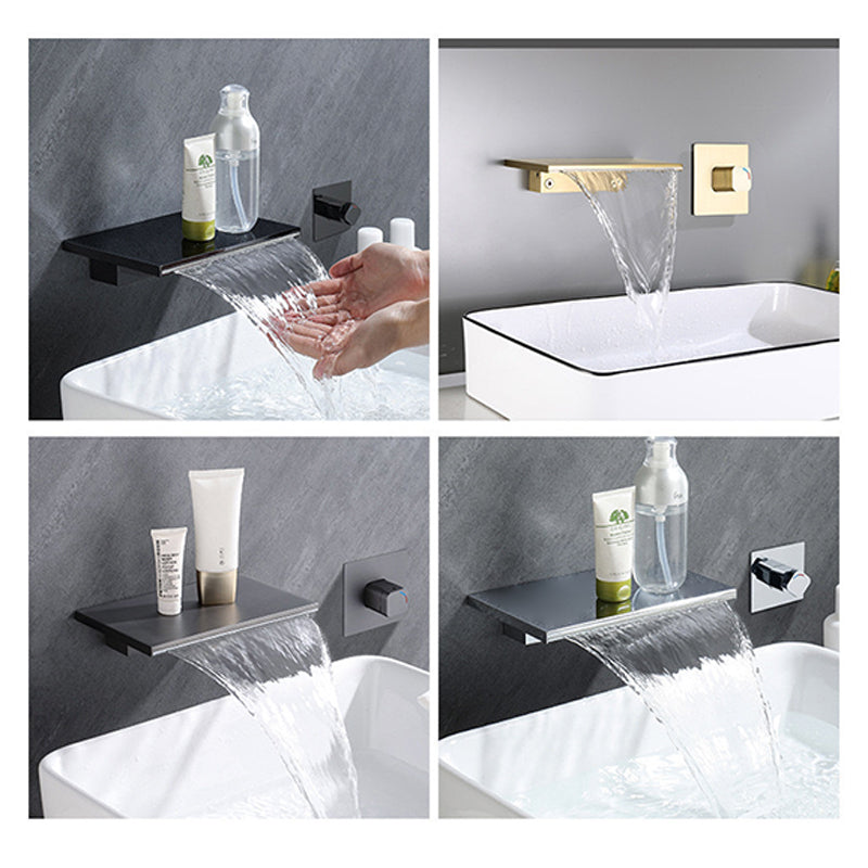 Modern Tub Faucet One Handle Copper Wall Mounted Bathtub Faucet