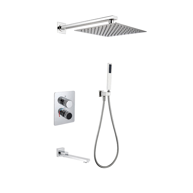 Modern Shower System Dual Shower Head Slide Bar Thermostatic Wall Mounted Shower Set