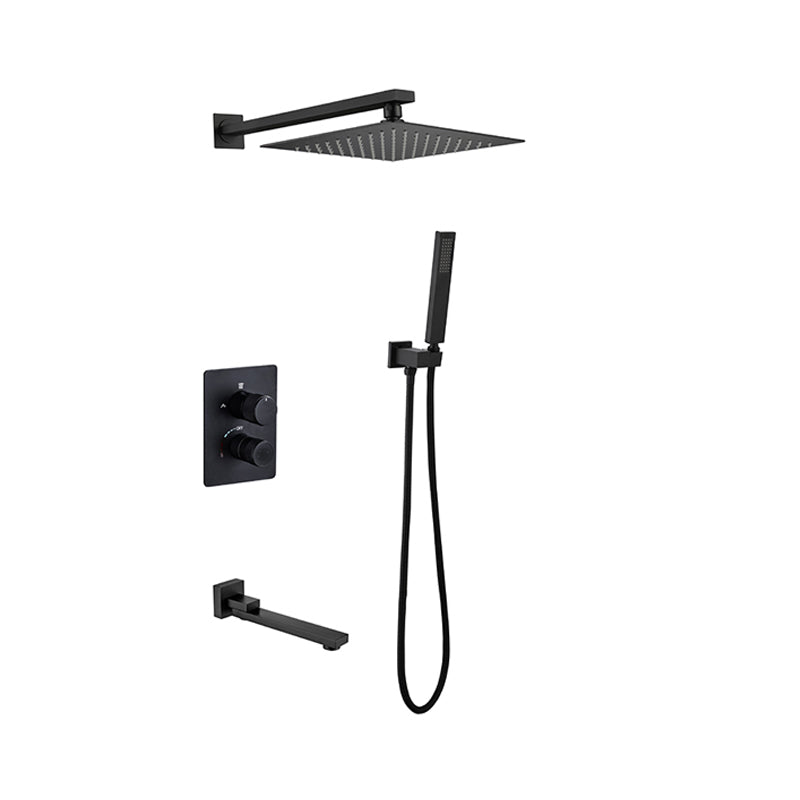 Modern Shower System Dual Shower Head Slide Bar Thermostatic Wall Mounted Shower Set