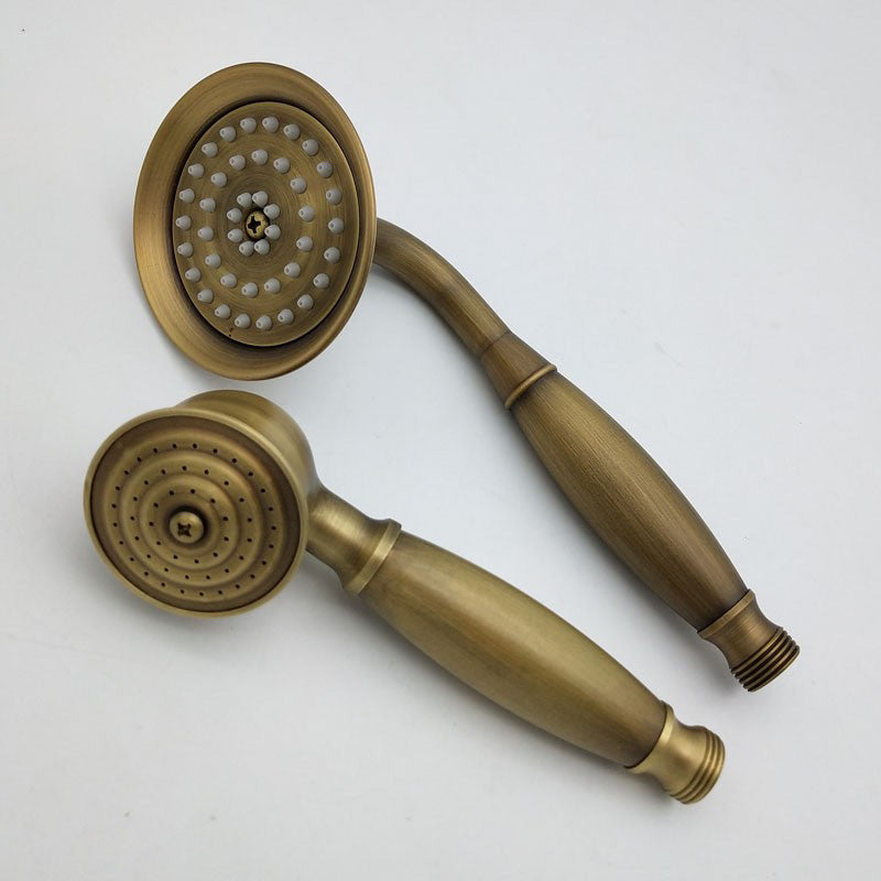 Traditional Handheld Shower Head with Hose Polished Brass Wall-Mount Showerhead