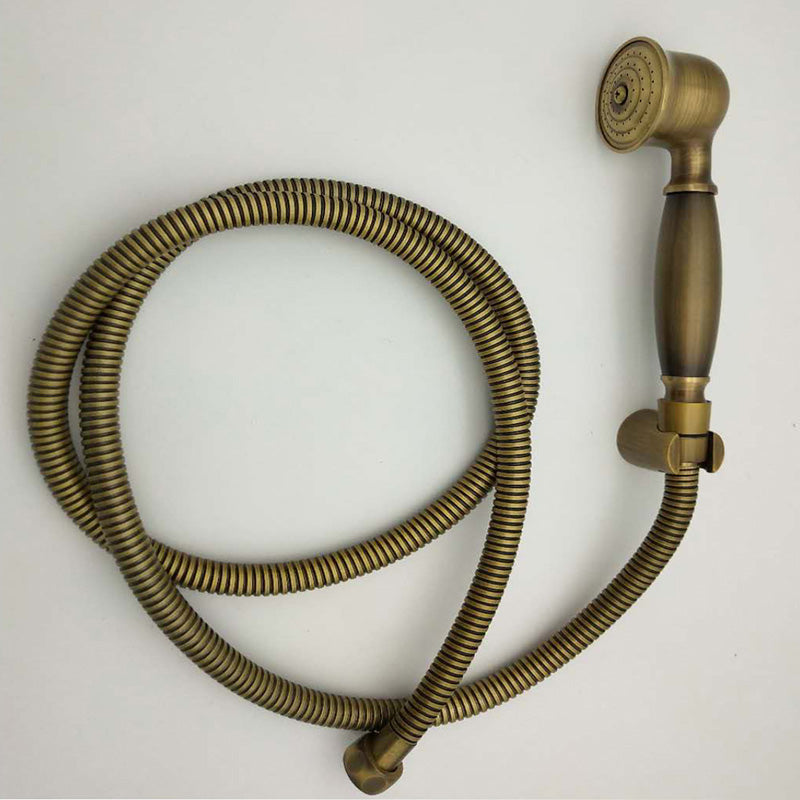 Traditional Handheld Shower Head with Hose Polished Brass Wall-Mount Showerhead