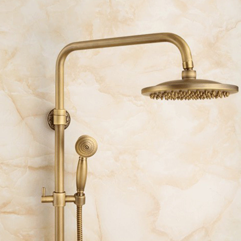 Traditional Handheld Shower Head with Hose Polished Brass Wall-Mount Showerhead