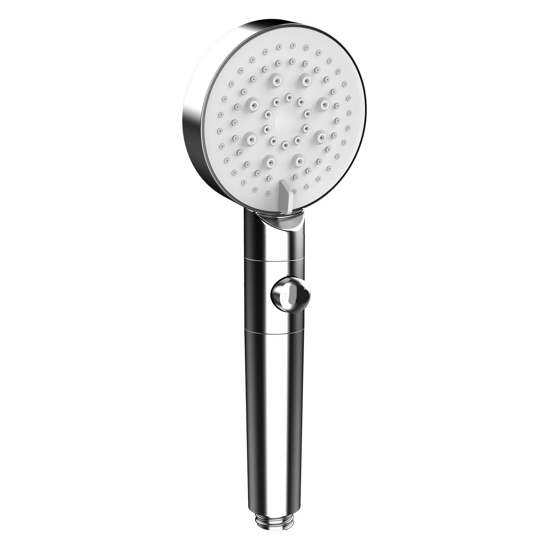 Round Handheld Shower Head Plastic Adjustable Spray Pattern Spray Head for Home