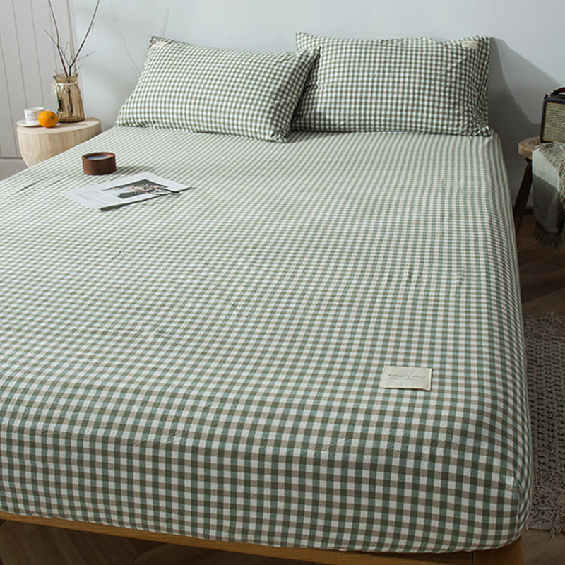 Fitted Sheet Cotton Solid Color Fade Resistant Non-Pilling Fitted Sheet